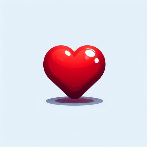 Simple red heart.
Single Game Texture.  In-Game asset.  2d.  Blank background.  High contrast.  No shadows