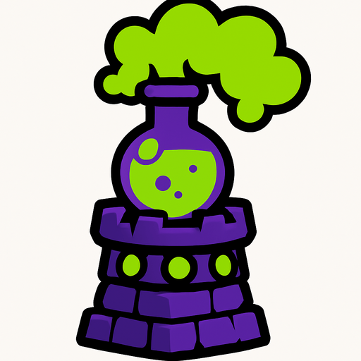 poisonTowerAsset.
In-Game asset.  2d.  High contrast.  No shadows