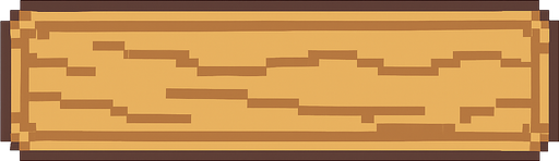 necesito construir un background para un hud, color madera clarito con 2 tornillos en los extremos bien en los bordes, con un borde viselado pixel art, muchisimo mas ancho que alto (relacion 5 -
 20 aprox).
In-Game asset.  2d.  High contrast.  No shadows