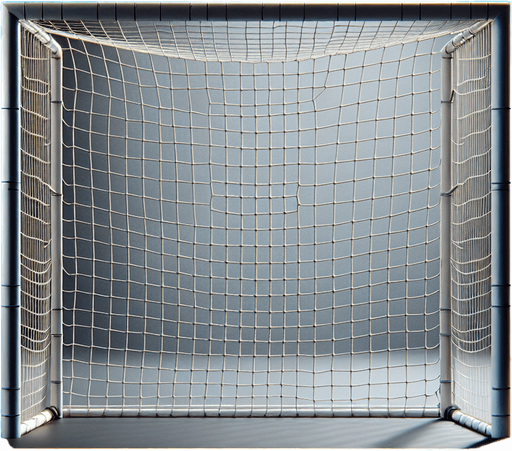 real soccer goal post front view.
Single Game Texture.  In-Game asset.  3d.  Blank background.  High contrast.  No shadows