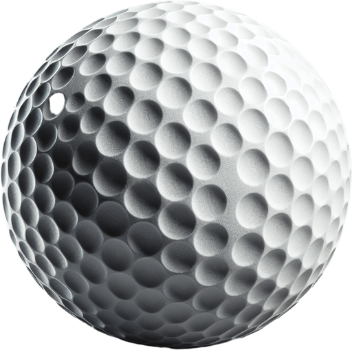 Balle de golf.
Single Game Texture. In-Game asset. 2d. Blank background. High contrast. No shadows.