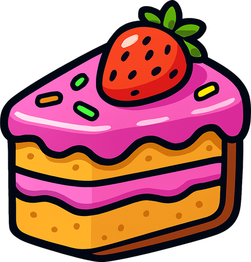cake.
In-Game asset.  2d.  High contrast.  No shadows