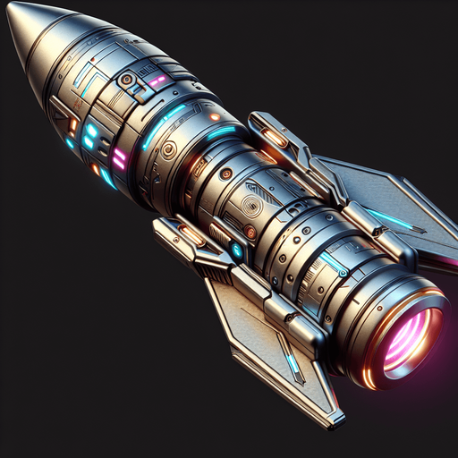 Mini rocket projectile from a video game. No background.