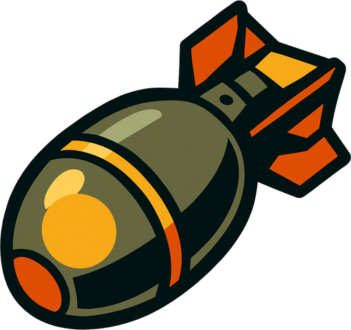 Atom bomb.
In-Game asset.  2d.  High contrast.  No shadows