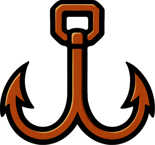 double pointed hook.
In-Game asset.  2d.  High contrast.  No shadows
