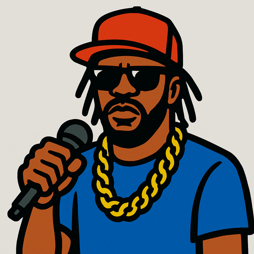 dünyaca ünlü zenci rapçi.
In-Game asset.  2d.  High contrast.  No shadows