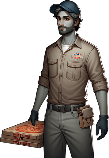 Pizza boy
Single Game Texture. In-Game asset. 2d. Blank background. High contrast. No shadows.