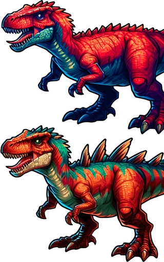 Dinosaur.
Single Game Texture.  In-Game asset.  2d.  Blank background.  High contrast.  No shadows