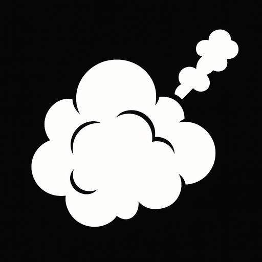 Облочко белого дыма.
In-Game asset.  2d.  High contrast.  No shadows