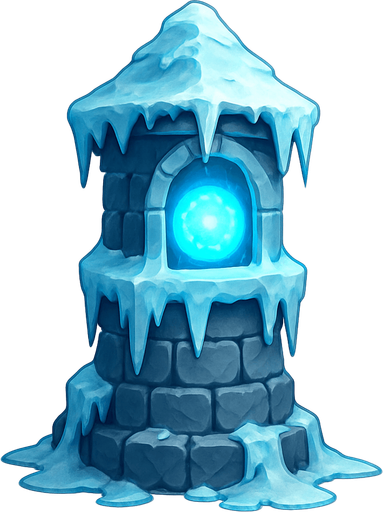 freezing tower realistic.
In-Game asset.  2d.  High contrast.  No shadows