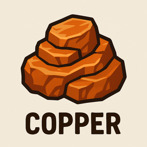 Copper.
In-Game asset.  2d.  High contrast.  No shadows