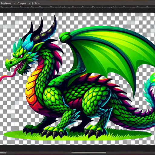 green dragon.
In-Game asset. 2d. Transparent background. High contrast. No shadows.