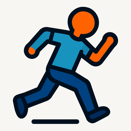 Running man.
In-Game asset.  2d.  High contrast.  No shadows