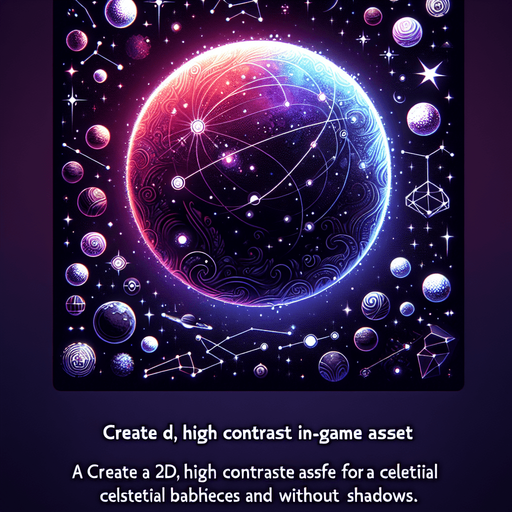 Celestial reAlm.
Single Game Texture. In-Game asset. 2d. Blank background. High contrast. No shadows.