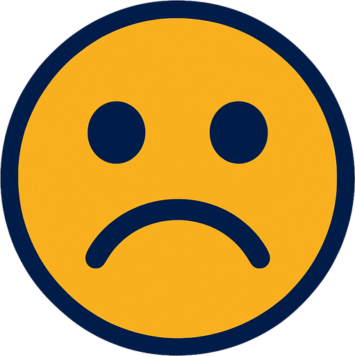 sad face.
In-Game asset.  2d.  High contrast.  No shadows. sad face