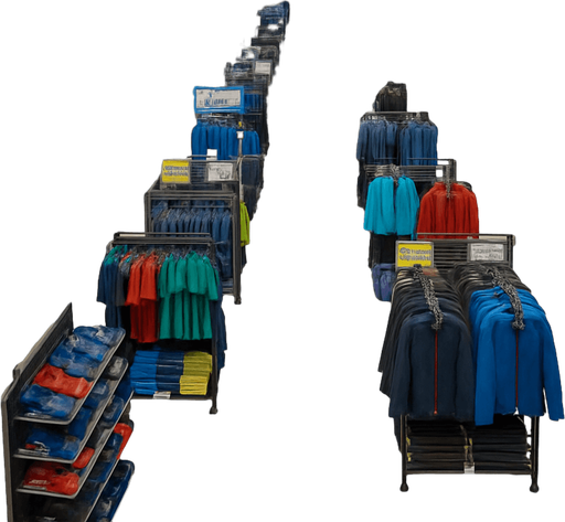 this is a bird's eye view of the inside of the decathlon store