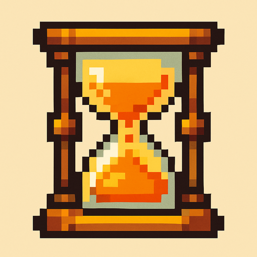 pixart sand watch.
In-Game asset.  2d.  High contrast.  No shadows