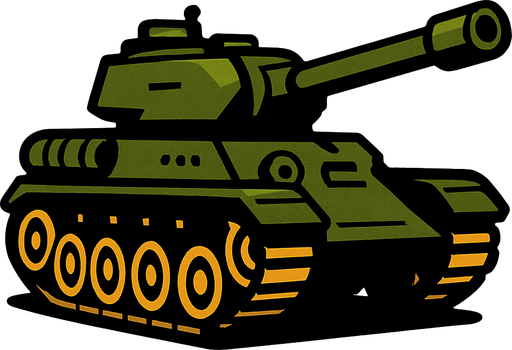 Un tanque.
In-Game asset.  2d.  High contrast.  No shadows
