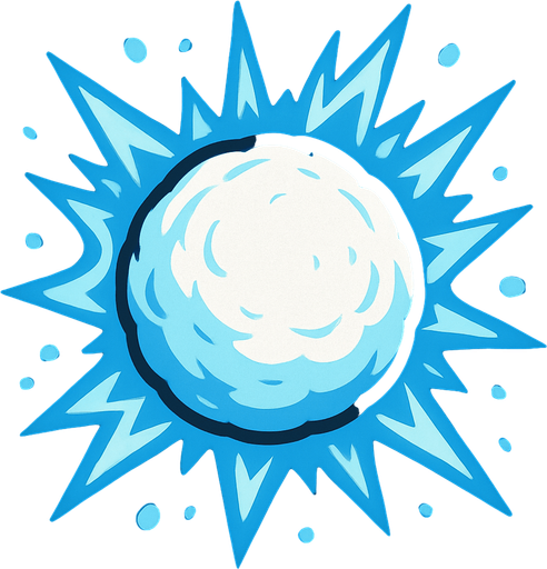 snowball with effect.
In-Game asset.  2d.  High contrast.  No shadows