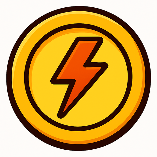 power coin.
In-Game asset.  2d.  High contrast.  No shadows. power coin