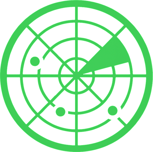 Rango circular de un radar.
In-Game asset.  2d.  High contrast.  No shadows