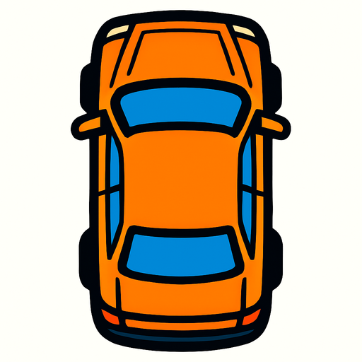 Up view car.
In-Game asset.  2d.  High contrast.  No shadows