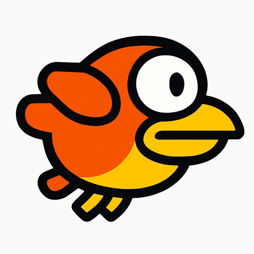 Bird flappy.
In-Game asset.  2d.  High contrast.  No shadows