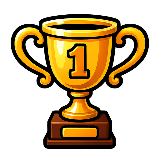 A trophy without any background.
In-Game asset.  2d.  High contrast.  No shadows