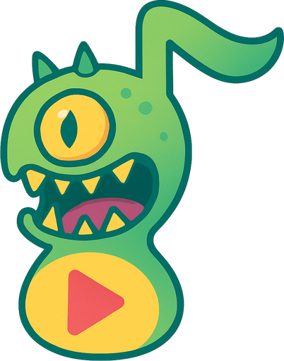 MÜZİK NOTASI ŞEKLİNDE BİR UZAYLI CANAVAR ÇİZ AMA BU KARAKTER PLAYER VE İSMİ zenith ONA GÖRE TASARLA. AYAKSIZ. dONT WRİTE TEXT İN TO İMAGE. NO BLACK..
In-Game asset.  2d.  High contrast.  No shadows