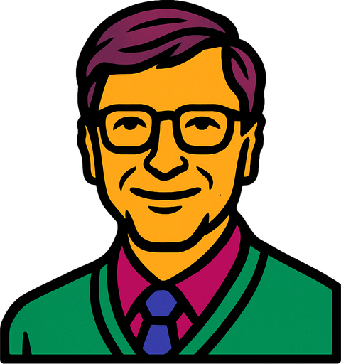 Bill Gates.
In-Game asset.  2d.  High contrast.  No shadows