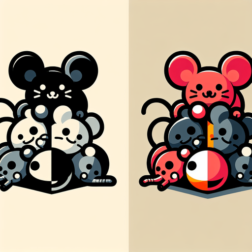 mice.
Single Game Texture. In-Game asset. 2d. Blank background. High contrast. No shadows.