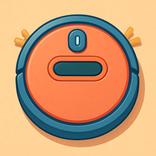 A robot vacuum cleaner viewed from straight above. Cute soft graphics. soft ambient light. semi-matte to satin surfaces. naturalistic with slight saturation boost colors. 
In-Game asset.  2d.  High contrast.  No shadows. top down.
In-Game asset.  2d.  High contrast.  No shadows