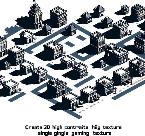 Buildings.
Single Game Texture. In-Game asset. 2d. Blank background. High contrast. No shadows.