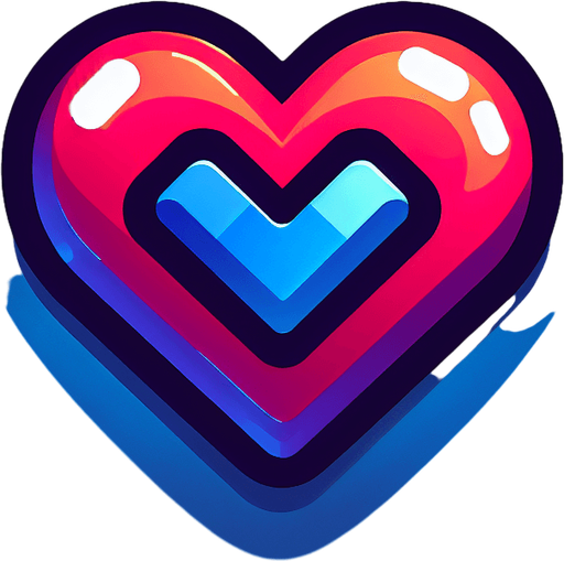 1 heart for lives in a video game
Single Game Texture. In-Game asset. 2d. Blank background. High contrast. No shadows.