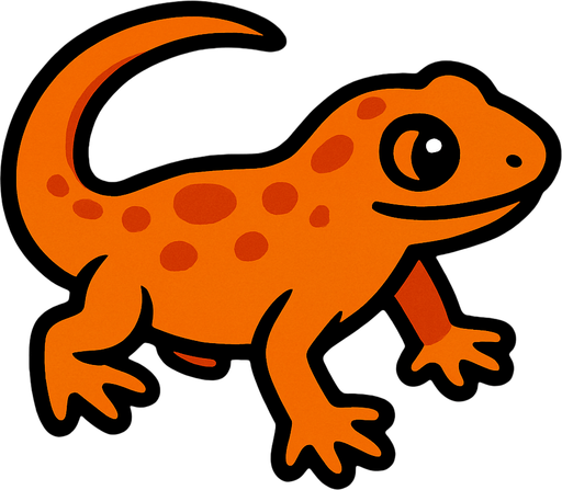Orange salamander.
In-Game asset.  2d.  High contrast.  No shadows