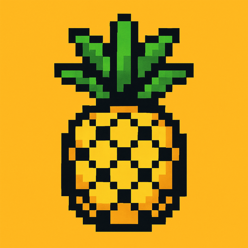 8 bit pineapple.
In-Game asset.  2d.  High contrast.  No shadows
