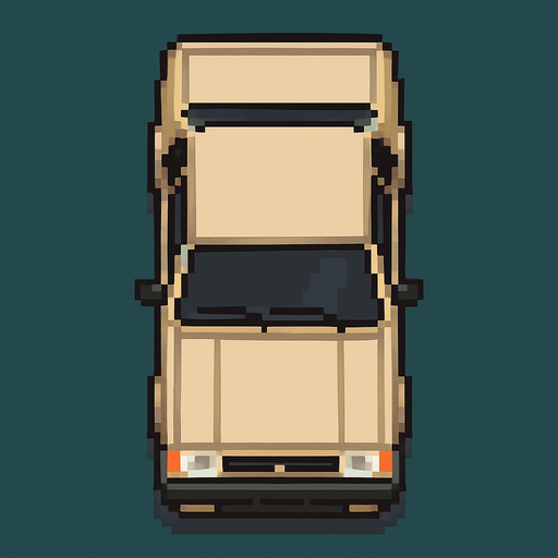 pixel art tofaş bird's eye view.
In-Game asset.  2d.  High contrast.  No shadows