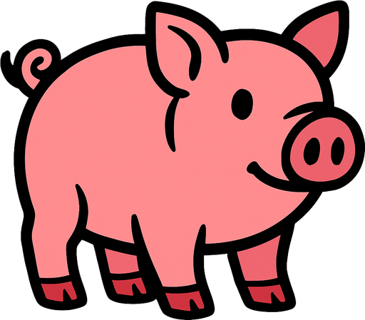 pig.
In-Game asset.  2d.  High contrast.  No shadows