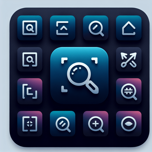 Collection of high definition modern rounded squares buttons.
simple icons : resize , fullscreen (arrows), magnifier with +,...,
Simple backgrounds. 
Few dark "blue whale" gradient colours.
no text