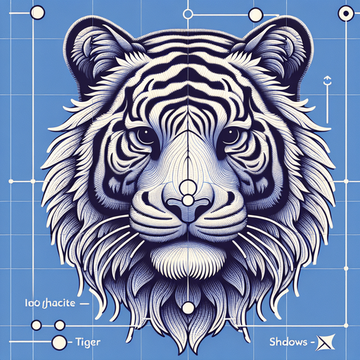 Tiger.
Single Game Texture.  In-Game asset.  2d.  Blank background.  No shadows
