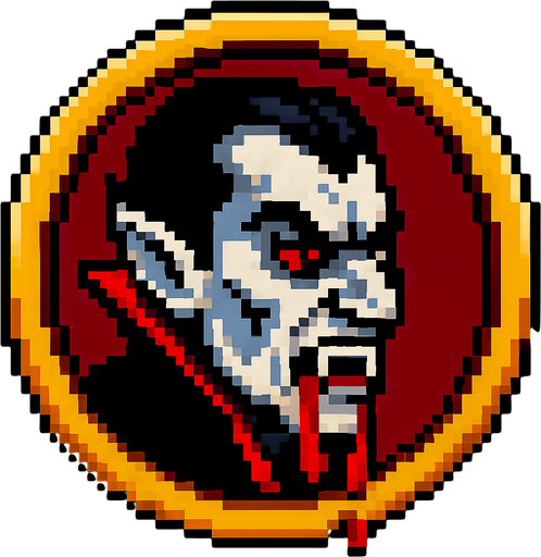 vampire blody coin pixel.
In-Game asset.  2d.  High contrast.  No shadows