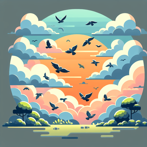 guzel 2d bir arka plan bulutlu havalar arkada ucan kuslar ve bu 2d olucak.
Single Game Texture.  In-Game asset.  2d.  Blank background.  High contrast.  No shadows. 2d