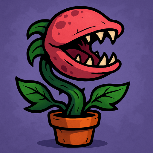 A background, this picture of a flash eating plant Not eating flesh at least not yet.
In-Game asset.  2d.  High contrast.  No shadows