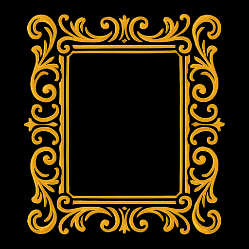 Süslü çerçeve kenarları dikdörtgen.
In-Game asset.  2d.  High contrast.  No shadows