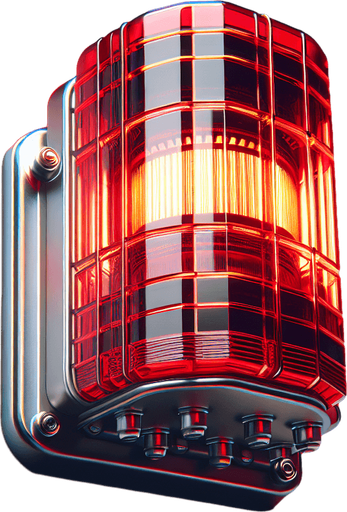 red flashing police alarm device asset from profile view