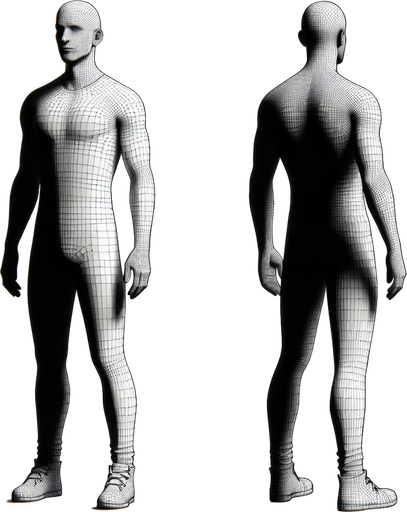 client man MG.
Single Game Texture.  In-Game asset.  2d.  Blank background.  High contrast.  No shadows