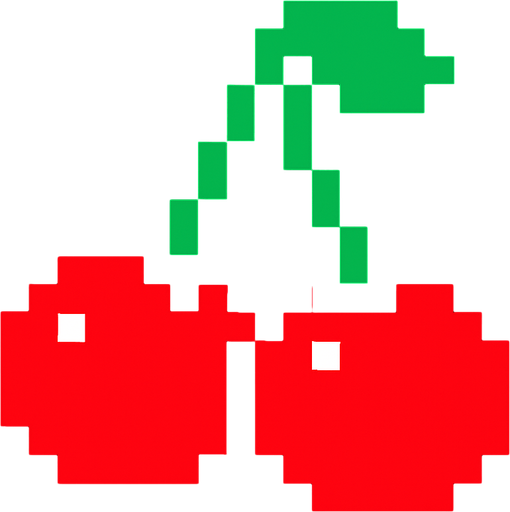 Pacman cherry.
In-Game asset.  2d.  High contrast.  No shadows
