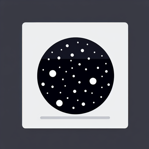 черный круг с белыми точками.
Single Game Texture. In-Game asset. 2d. Blank background. High contrast. No shadows.