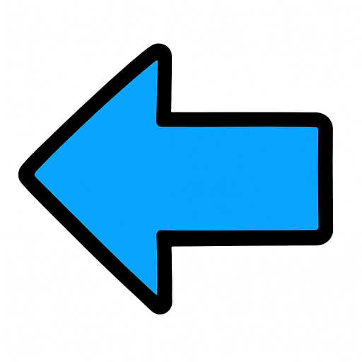Flecha azul apuntando a la izquierda.
In-Game asset.  2d.  High contrast.  No shadows