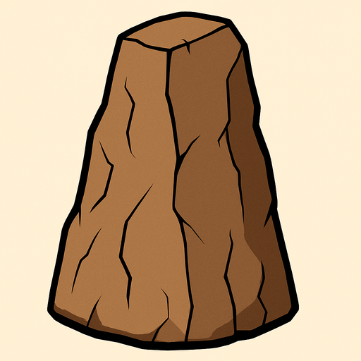 tall rock, brown, very solid, really thick black outline